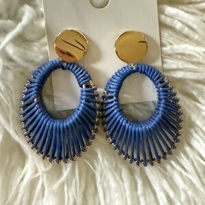 Forever 21 Gold and Blue Hoop Earrings